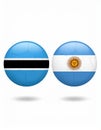 Botswana versus Argentina, team sports competition concept. Round flag of countries Royalty Free Stock Photo