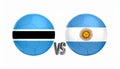Botswana versus Argentina, team sports competition concept. Round flag of countries Royalty Free Stock Photo