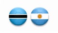 Botswana versus Argentina, team sports competition concept. Round flag of countries Royalty Free Stock Photo