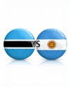 Botswana versus Argentina, team sports competition concept. Round flag of countries Royalty Free Stock Photo