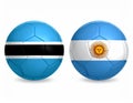 Botswana versus Argentina, team sports competition concept. Round flag of countries Royalty Free Stock Photo