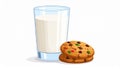 Breakfast. Vector illustration. Glass of milk and cookies Royalty Free Stock Photo