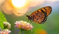 a phalantha phalantha butterfly perched on a blooming flower Royalty Free Stock Photo