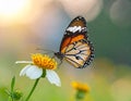 a phalantha phalantha butterfly perched on a blooming flower Royalty Free Stock Photo