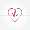Heartbeat Line Illustration EPS Vector Royalty Free Stock Photo