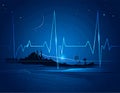Heartbeat Line Illustration EPS Vector Royalty Free Stock Photo