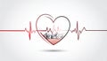 Heartbeat Line Illustration EPS Vector Royalty Free Stock Photo