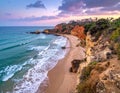 Shore of the Mediterranean Sea at the end of the bathing season in northern Israel Royalty Free Stock Photo