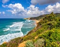 Shore of the Mediterranean Sea at the end of the bathing season in northern Israel Royalty Free Stock Photo