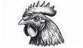 Illustration of rooster head in engraving style. Design element for logo, label, sign Royalty Free Stock Photo