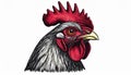 Illustration of rooster head in engraving style. Design element for logo, label, sign Royalty Free Stock Photo