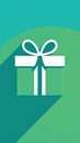Gift Box Flat Icon with long shadow Royalty Free Stock Photo