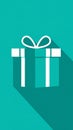 Gift Box Flat Icon with long shadow Royalty Free Stock Photo