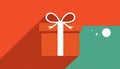 Gift Box Flat Icon with long shadow Royalty Free Stock Photo