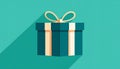 Gift Box Flat Icon with long shadow Royalty Free Stock Photo