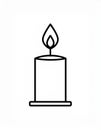 Unique Candle Glyph Vector Icon Royalty Free Stock Photo