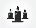 Unique Candle Glyph Vector Icon Royalty Free Stock Photo