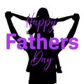 Happy Fathers Day Silhouette Father Carrying Child On Shoulders Vector Illustration Greeting Card Design Royalty Free Stock Photo