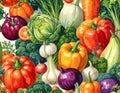 Vegetable illusutration pattern. Royalty Free Stock Photo