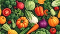 Vegetable illusutration pattern. Royalty Free Stock Photo