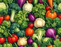 Vegetable illusutration pattern. Royalty Free Stock Photo