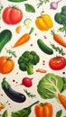 Vegetable illusutration pattern. Royalty Free Stock Photo