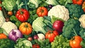 Vegetable illusutration pattern. Royalty Free Stock Photo