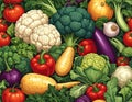 Vegetable illusutration pattern. Royalty Free Stock Photo