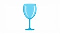 Empty Blue Wine Glass Vector Icon Isolated on White Background - Simple Stemware Illustration for Drinks Celebration Royalty Free Stock Photo