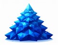 Blue postcard low polygon style christmas tree vector illustration consisting of tria Royalty Free Stock Photo
