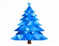 Blue postcard low polygon style christmas tree vector illustration consisting of tria Royalty Free Stock Photo