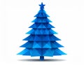 Blue postcard low polygon style christmas tree vector illustration consisting of tria Royalty Free Stock Photo