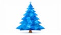 Blue postcard low polygon style christmas tree vector illustration consisting of tria Royalty Free Stock Photo