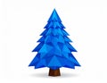 Blue postcard low polygon style christmas tree vector illustration consisting of tria Royalty Free Stock Photo