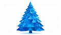 Blue postcard low polygon style christmas tree vector illustration consisting of tria Royalty Free Stock Photo