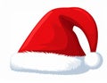 Christmas santa hat. red hat flat icon. Holiday collection button. isolated on white Royalty Free Stock Photo