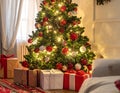 Close look at Christmas tree Royalty Free Stock Photo