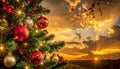 Close look at Christmas tree Royalty Free Stock Photo