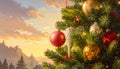 Close look at Christmas tree Royalty Free Stock Photo