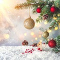 Christmas background. happy New Year. Selective focus Holiday Royalty Free Stock Photo
