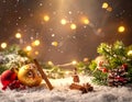 Christmas background. happy New Year. Selective focus Holiday Royalty Free Stock Photo