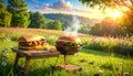 Summer grill and fast food Royalty Free Stock Photo