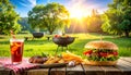 Summer grill and fast food Royalty Free Stock Photo