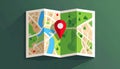 Map with pointer icon. Flat design style Royalty Free Stock Photo