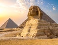 The image features the Great Sphinx of Giza, a colossal limestone statue Royalty Free Stock Photo