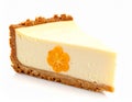 A slice of cheesecake with a smooth, creamy texture and a light beige color Royalty Free Stock Photo