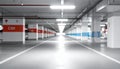 Blurred view of modern car parking garage Royalty Free Stock Photo