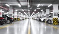 Blurred view of modern car parking garage Royalty Free Stock Photo
