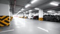 Blurred view of modern car parking garage Royalty Free Stock Photo