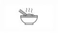 Bowl simple line icon. Flat noodles logo design template. Street fast food symbol Royalty Free Stock Photo